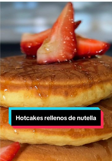 Deliciosos hotcakes rellenos de nutella 🥞🍫