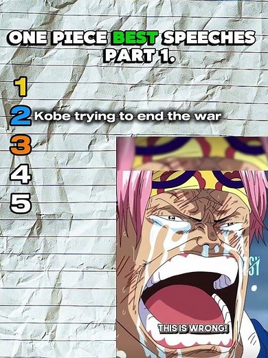 Top 5 BEST! One piece speeches part 1.