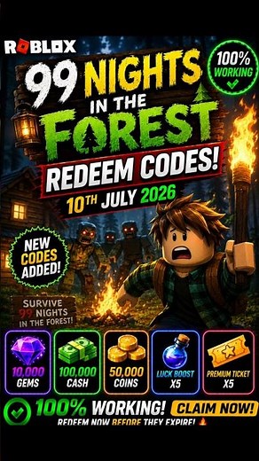 Roblox 99 Nights in the Forest Codes | 99 Nights in the Forest Redeem Codes