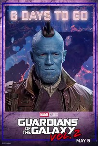 Always on time, always on point. Catch Yondu at his deadliest best in #GotGVol2 in 6 days. Michael Rooker | Marvel