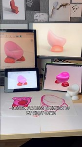 Design Process Overview of my Kirby chair design :O #chairdesign #designprocess #industrialdesign