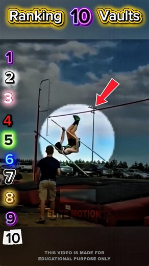 Top 10 Pole Vault Jumps That Defy Gravity!😈 #shorts