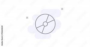 cd disc 2d animated outline icon. cd disc line icon 4k video motion design graphics for web, mobile and ui design.