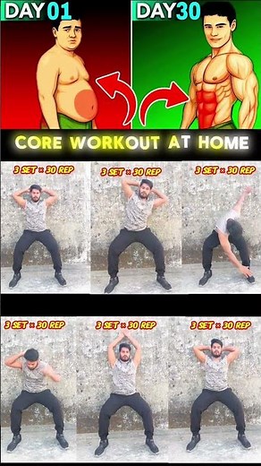Abs workout at home without equipment 🏡 #cardio #fatburn #exercise #sixpack #workoutathome #core