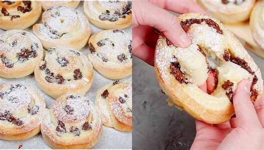 Custard and Chocolate Chip Rolls: Soft, Sweet, and Irresistible!
