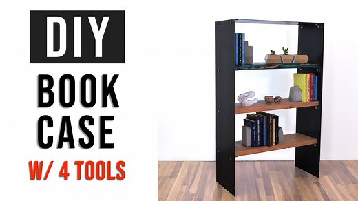 I built a stunning bookcase with just 4 tools! 🔥