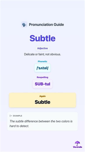 How to pronounce SUBTLE correctly in 10 seconds 🗣️