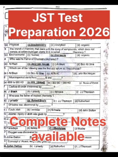 JST Test STS IBA Sukkur 2026 Notes