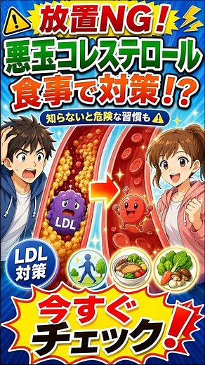 【健康診断で指摘された方へ】薬なしで数値を改善！😱 悪玉コレステロールを撃退する「対策15選」