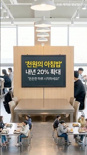 [K미니월드] 청년들의 든든한 한 끼 지원, 천원의 아침밥