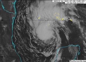 Saturday afternoon look at Beryl. www.spaghettimodels.com | Mike's Weather Page