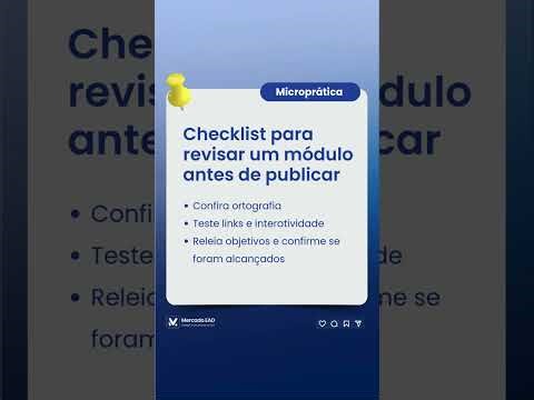 Checklist para revisar um módulo antes de publicar