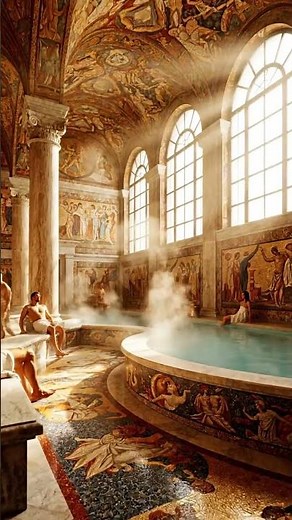 Luxurious Roman Bathhouse 8K Ultra Realistic #historyshorts