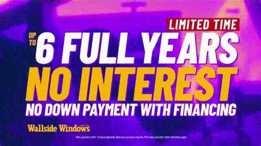 Wallside Windows Fall Kick-Off Sale TV Spot, 'Six Years No Interest and Half-Off Every Window'