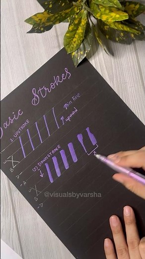 Part-1 |Learn Brush Calligraphy | First 2 Basic Strokes for Beginners #visualsbyvarsha ✨