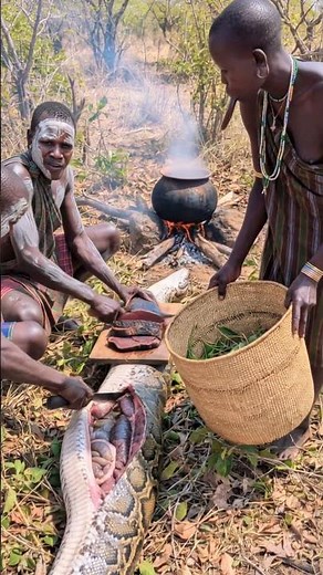 Expected Python Stew, Got Vegetable Soup 😱 #tribalfood #plottwist #shorts
