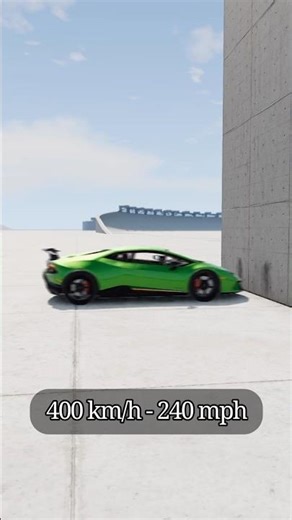 Lamborghini Huracan vs Wall at 400 km/h 🤔🚧🚗 BeamNG.drive #shorts