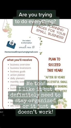 50%OFF for a limited time! Planner time, it’s January and if you’re struggling to keep all your small business stuffs in line, grab yourself one of my printable planners in my EtsyShop! As someone who’s run a successful business for over 20 years now, I can tell you there’s a lot of very practical, doable pages to help you succeed! #planner #printables #diy #smallbusiness #adhd | Homestead Emporium