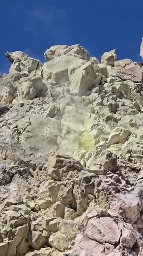 Fumarole on Headwall of Flegethron Crater, Nisyros Island, Greece #volcano #gas #geology #climbing