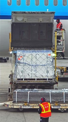 KLM Boeing 787‑10 Loading ULD Containers • New York JFK