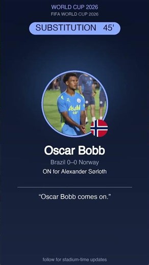 SUBSTITUTION 45' | Brazil 0-0 Norway #WorldCup2026 #Shorts