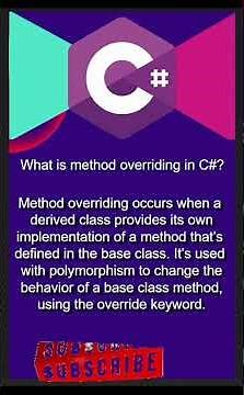 what is overloading, Equal , overriding ? #technology #tech #techno #coding #oopsconcept #csharp