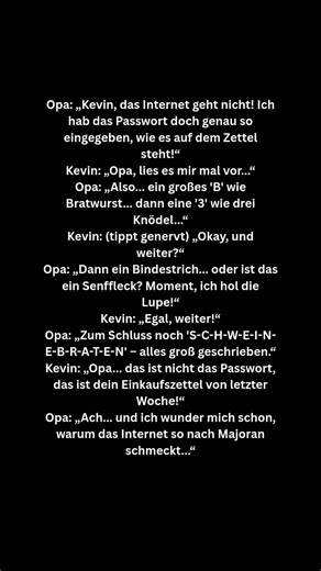 Opa vs. WLAN: Wenn das Passwort nach Schweinebraten schmeckt! 😂 #yshort