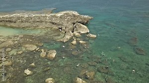Aerial view of swimmers enjoying the clear water at Sharks cove 2