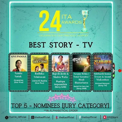 The 24th ITA Awards 2024 : Best Story - TV - Jury - Top 5 – Nominees.