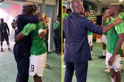 Chelsea fans all say the same thing as Didier Drogba is spotted giving Blues target Victor Osimhen warm hug at AFCON