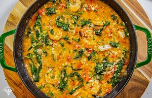 Mediterranean Tomato, Shrimp & Rice Soup