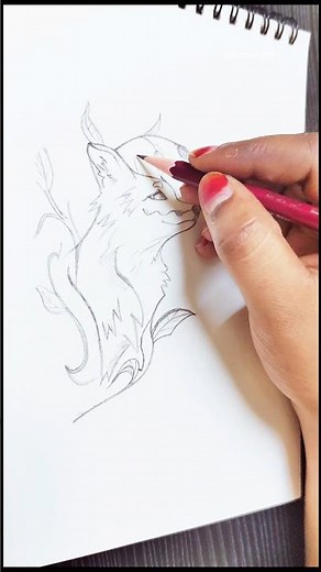 How to draw a Fox/easy step by step/simple Fox outline drawing|Easy cute Fox drawing for kids |