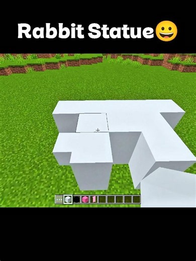 Minecraft Rabbit Statue 😀 Easy Build 😎 Tutorial 🔥#minecraft #shorts