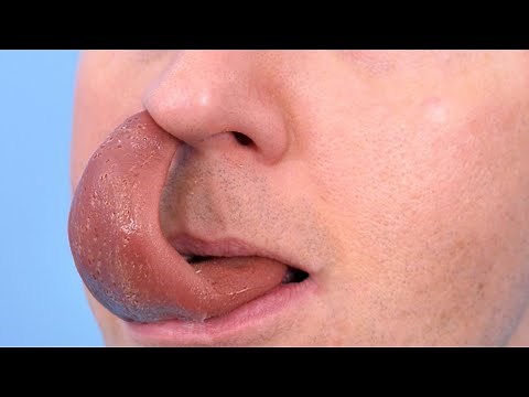 TONGUE STUCK IN NOSE!
