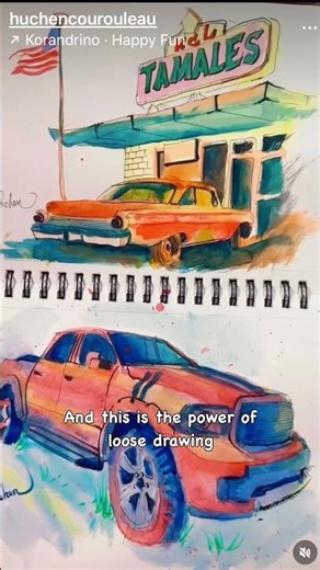 Why loose drawing?! #cardrawing #howtodraw #autosketch #carpainting #urbansketch