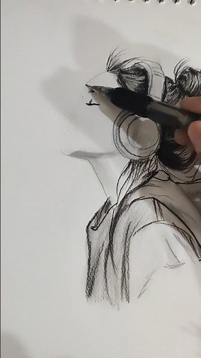 How to Draw side profile face step by step #shorts