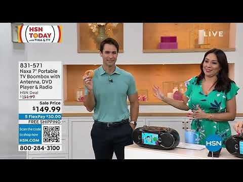 Naxa 7" Portable TV Boombox with Antenna, DVD Player and...