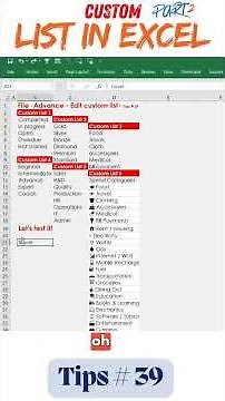Create Smart & Consistent Dropdown Lists in Excel Using Custom Lists! 🚀 Part 2 #tipsexcel 39