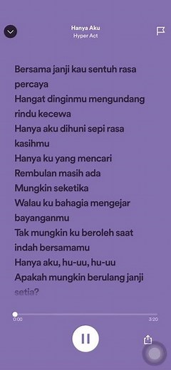 Hanya Aku - Hyper Act: Lirik dan Karaoke