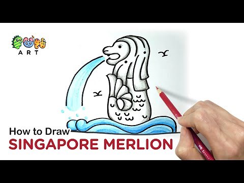 How To Draw SINGAPORE MERLION | VERY EASY~!