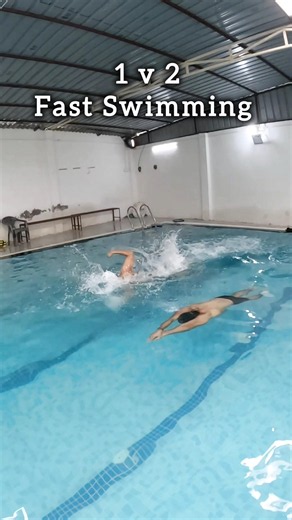 1v2 Swimming Race Challenge (Freestyle & Butterfly) 🏊🏻 #swimming #challenge #tips #fun