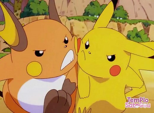 2.2M views · 121K reactions | ¡Carrera de mejillas! ¡Pikachu VS Raichu! ⚡️  Las vacaciones de Pikachu │ 1998 | Templo Satogou | Facebook