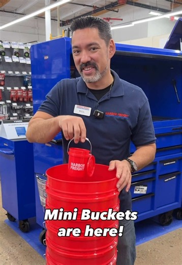They’re heeeerrreeee! 🔥 Harbor Freight Mini Buckets are officially here! They come with a lid, are food safe, and are only available for a limited time. Grab yours today at your local #HarborFreight!