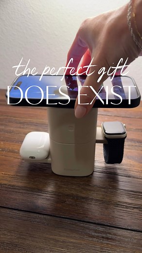 Comment “gift” and follow @do_it_with_hewitt for details on this amazing 3 in 1 MagSafe charger that makes the perfect gift for anyone on your list! Goodbye cords falling, cords everywhere, and just ugly cords!!! Perfect for FaceTime calls, movie watching, or using iOS StandBy mode. The charging dock for your AirPods and Apple Watch pop up with a touch. Switch between portrait and landscape mode effortlessly. 3-in-1 Wireless Charger Stand : This Wireless Charger powers for iPhone, AirPods, and A