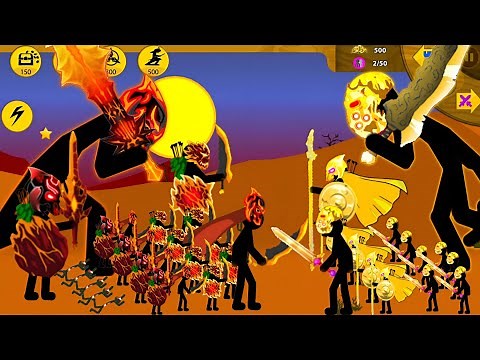 Epic Stick Figure Fight Lava Final Boss vs Gold Griffons Army | Kai Giant Zombie New Animation