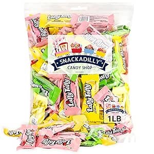 Fruit Taffy Assorted Flavors - Banana - Sour Apple - Cherry - 1 Lb Bag Of Delicious Soft Taffy Candy - Freshly Packaged By Snackadilly