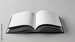 A blank book lies open on a table, ready to be filled with stories and ideas Stock Video