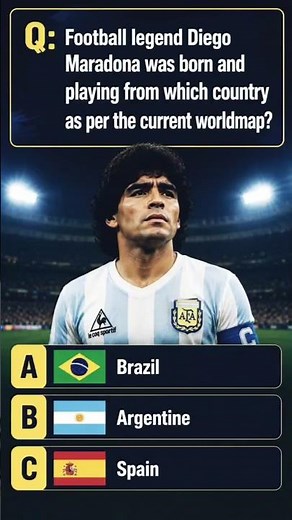 Diego Maradona Quiz! Which Country Did the Football Legend Represent? #Shorts #football #maradona