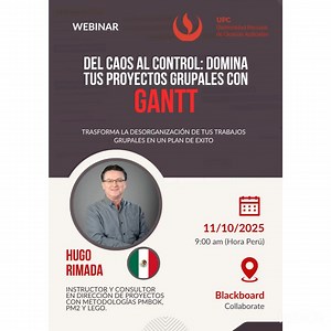 ¡Así vivimos la Gestión de Proyectos en Ingeniería de Gestión Empresarial! Durante octubre y noviembre realizamos un ciclo de webinars internacionales con expertos de Canadá, México, Colombia, Brasil, Argentina, España, Ecuador, Perú y Francia, quienes compartieron herramientas clave de gestión de proyectos, liderazgo, riesgos, PMO, comunicación y sostenibilidad 🌎. Nuestros ponentes abordaron temas como: 🔹 Gestión del tiempo y metodologías híbridas 🔹 Uso de Gantt y manejo de riesgos 🔹 PMO y 