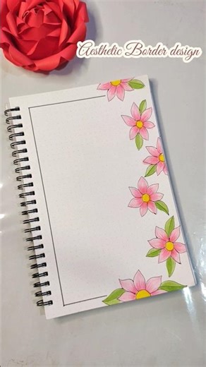 🌷Floral border design for project assignment 🎀#ytshorts#art#frontpage#drawing#borderdesign